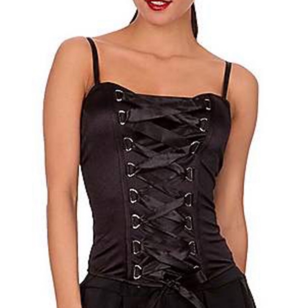 Black lace up corset XL